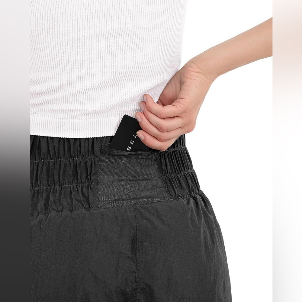 NWT Medium Women’s ODODOS Athletic Shorts High Waisted Mesh Back Pocket - Picture 4 of 5